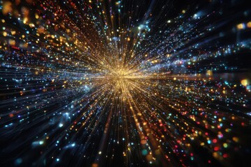 Naklejka premium Artificial Intelligence Core with Data Stream Network