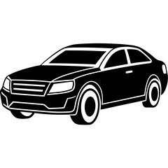 Obraz premium Car Silhouette vector on white background