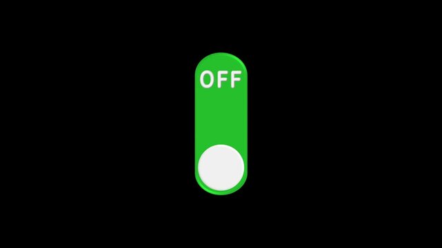 switch off on button animation top to button. mobile phone toggle slider UI turn bar isolated video animation. Minimal style toggle button with animation on to off color switching for modern user inte