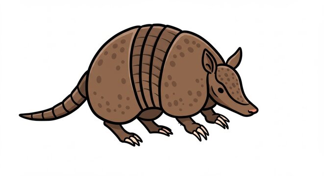 Adorable Nine Banded Armadillo Illustration Perfect for Kids Books and Educational Materials