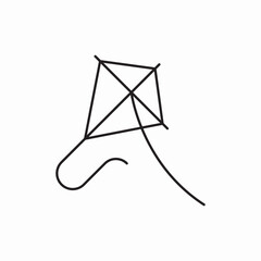 Kite flying outdoor toy icon vector sign