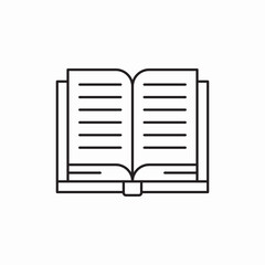 Open book reading education icon vector sign