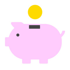 pink piggy bank vector icon