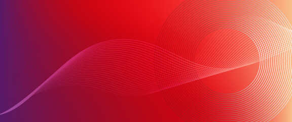Abstract modern gradient horizontal template background. Trendy bright circle lines creative design. Minimal style graphic elements. Suit for poster, cover, banner, flyer, brochure, presentation