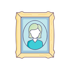 Fototapeta premium Vintage portrait of a woman in a gold frame illustration image