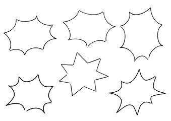 手書き風のふきだしセット　白塗り
