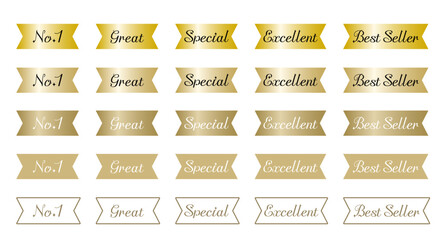 金色のリボン 英語 ラベル