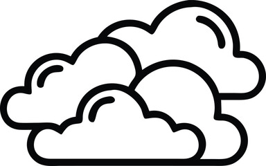 Whimsical 3d cartoon cloud icons in a soft pastel black silhouette design