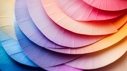 Fototapeta premium Harmonious blend of pastel color palette, a spectrum of textural paper sheets