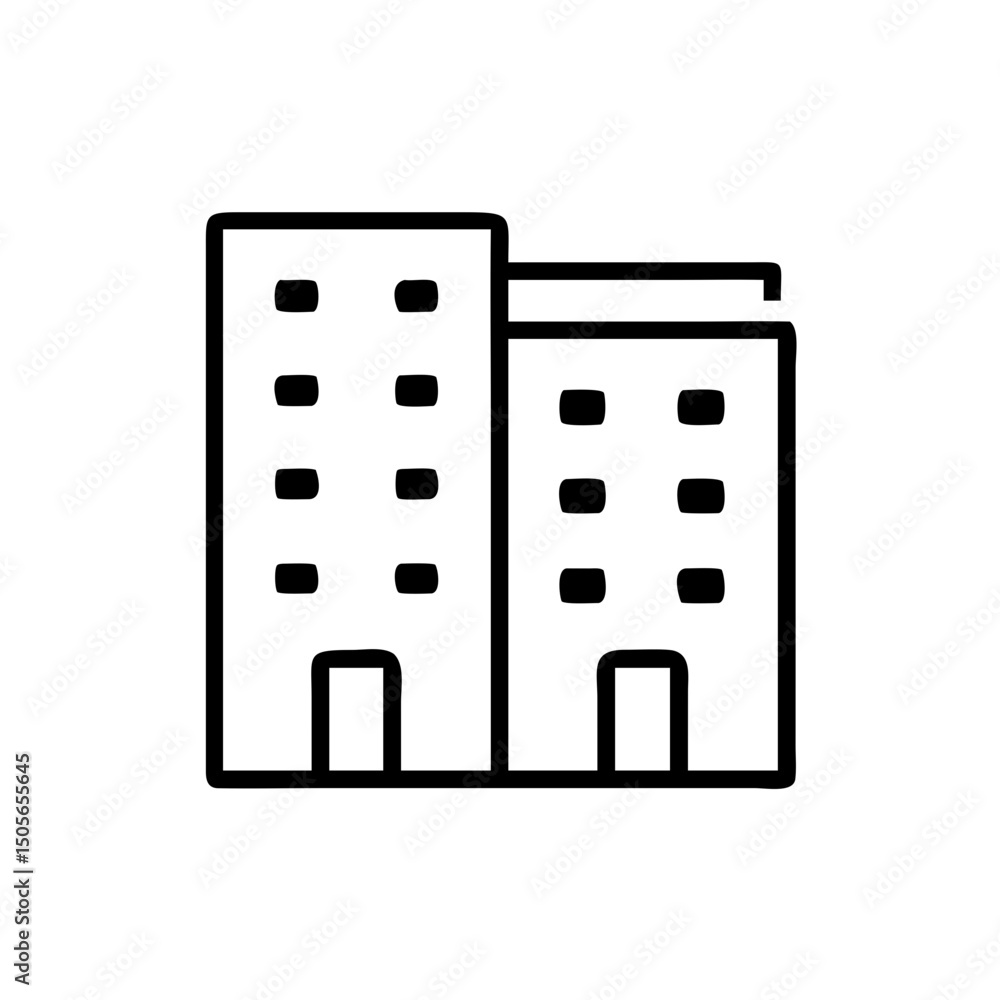 Poster apartment duplex icon on transparent background for web and graphic design