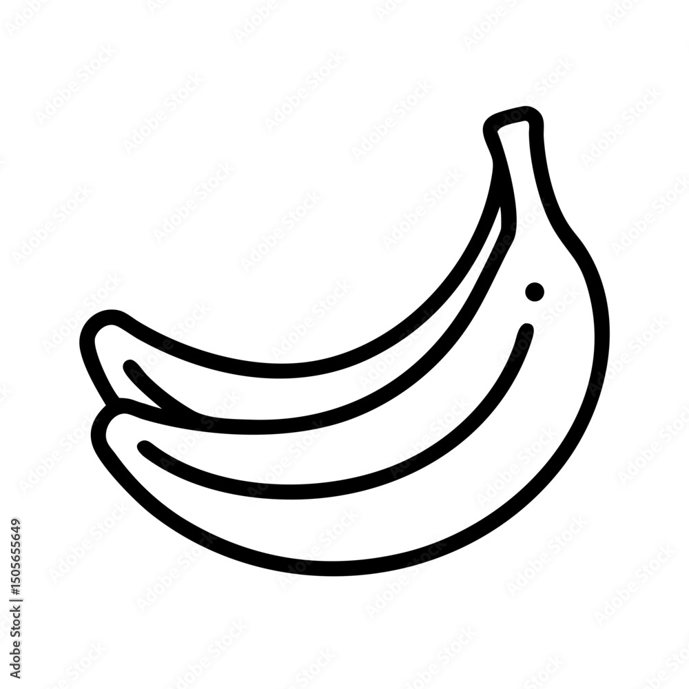 Poster banana icon on transparent background for web and graphic design