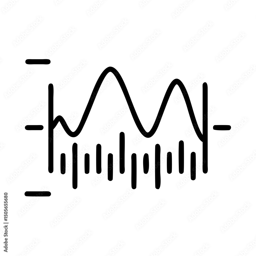 Aufkleber audio waveform icon on transparent background for web and graphic design