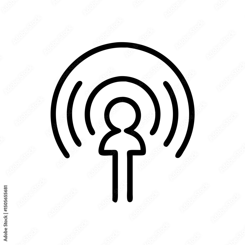 Poster broadcasting podcast icon on transparent background for web and graphic design
