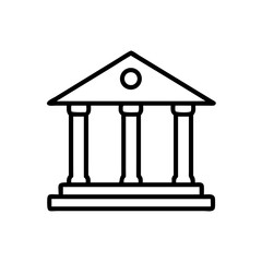 Bank building icon on transparent background for web and graphic design