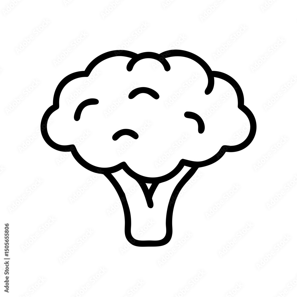 Poster cauliflower icon on transparent background for web and graphic design
