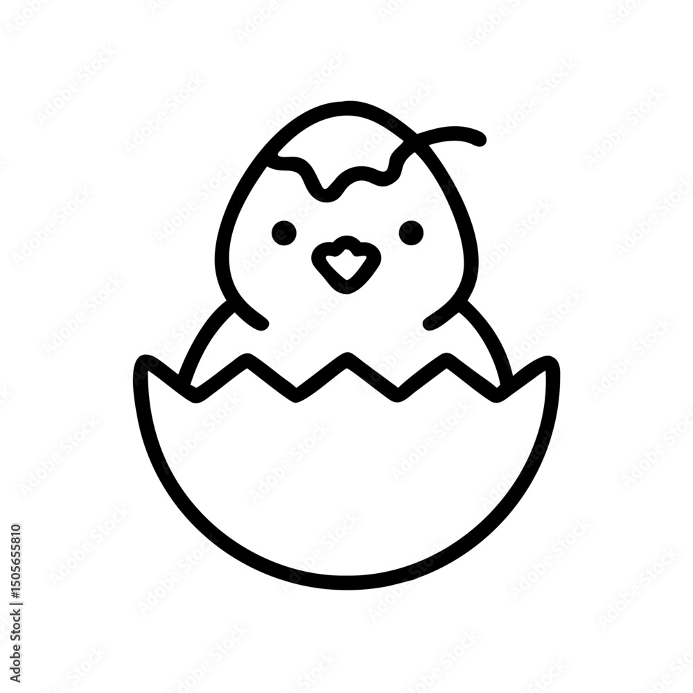 Poster chick in shell icon on transparent background for web and graphic design