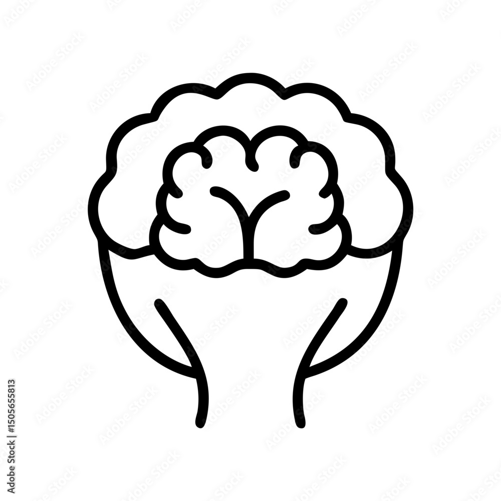 Poster cauliflower head icon on transparent background for web and graphic design