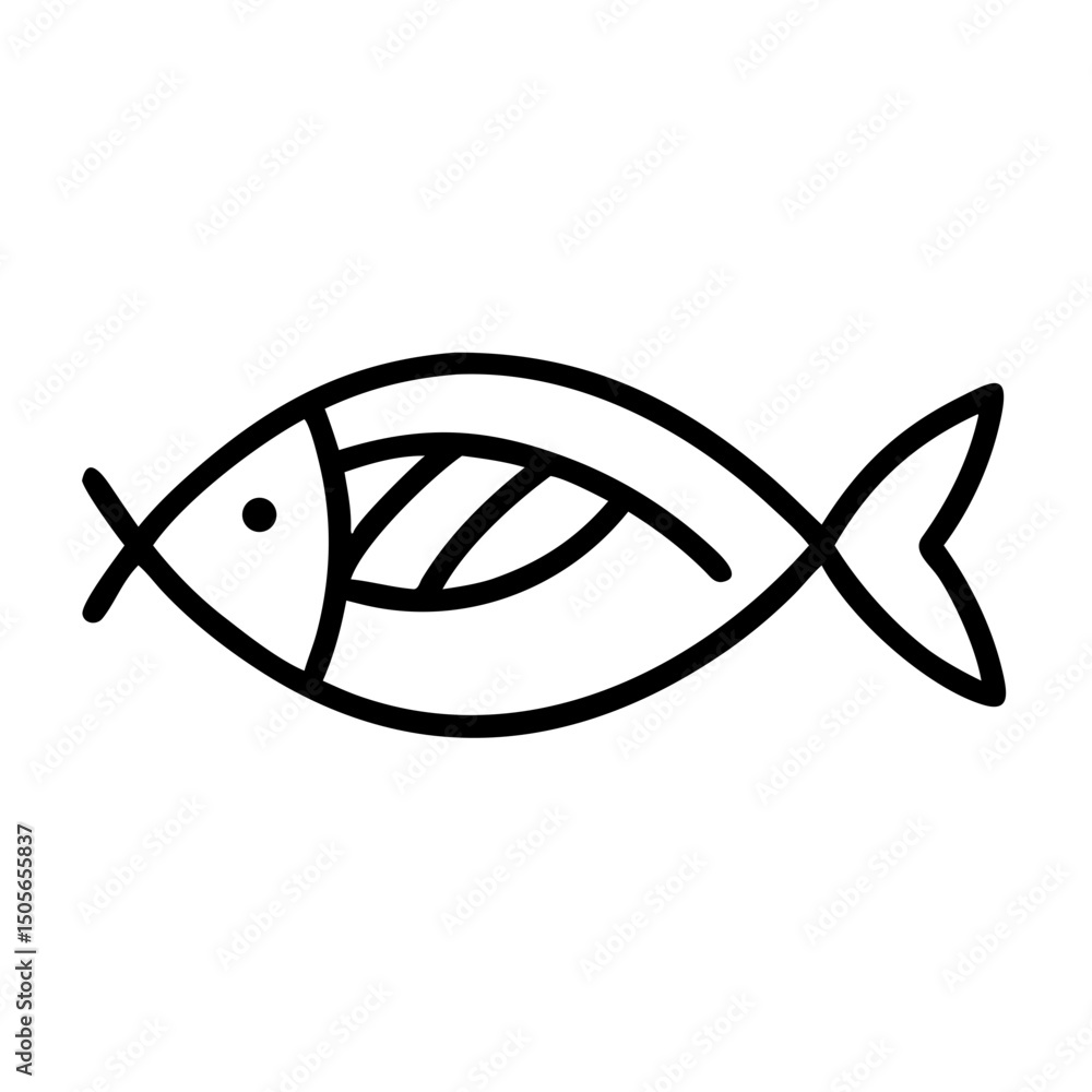 Poster christian fish symbol icon on transparent background for web and graphic design