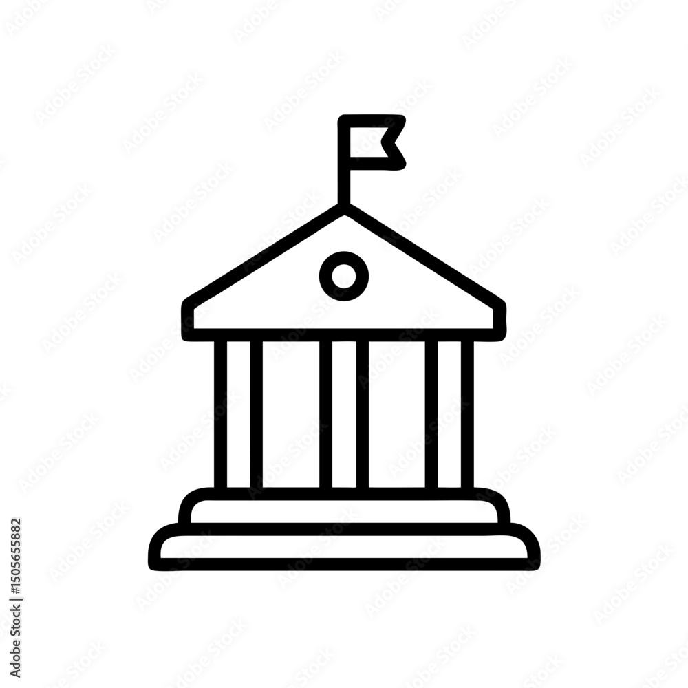 Poster courthouse icon on transparent background for web and graphic design