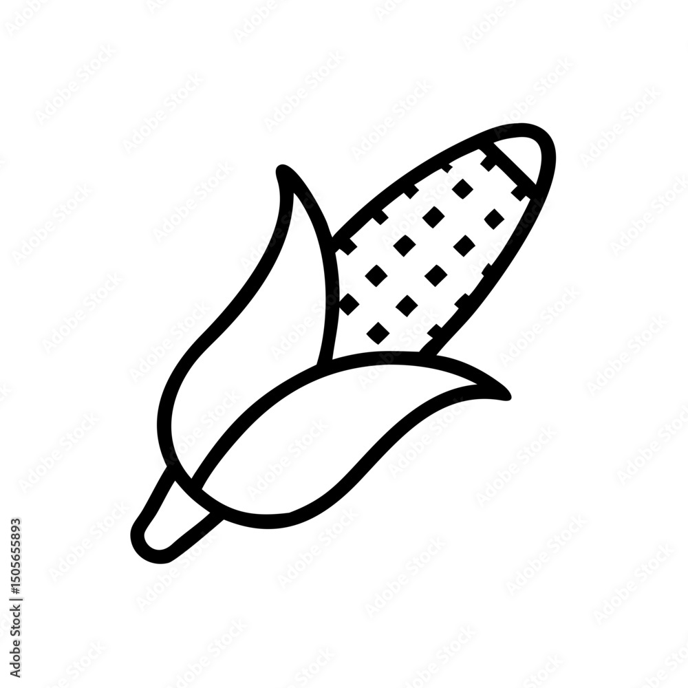 Poster corn cob icon on transparent background for web and graphic design