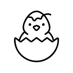 Chick in shell icon on transparent background for web and graphic design