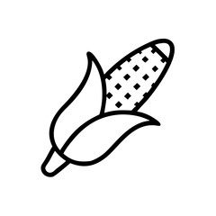 Corn cob icon on transparent background for web and graphic design