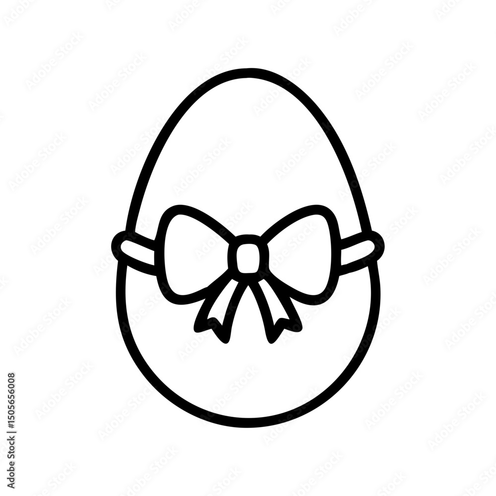 Poster egg with bow icon on transparent background for web and graphic design