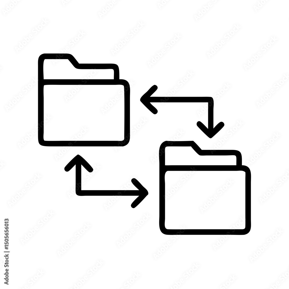 Poster folder sharing icon on transparent background for web and graphic design