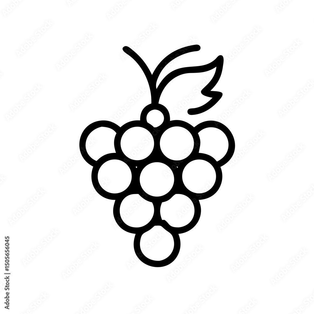 Poster grapes icon on transparent background for web and graphic design