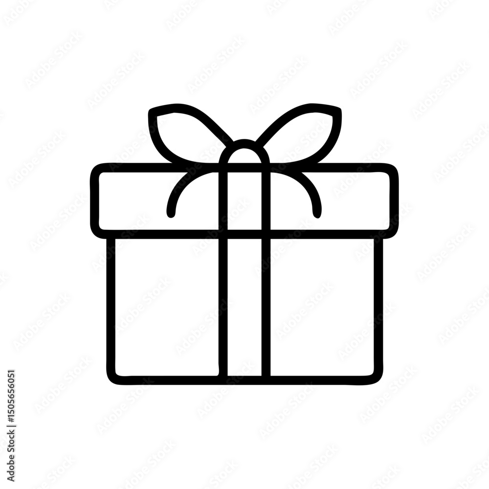 Poster gift box with bow icon on transparent background for web and graphic design