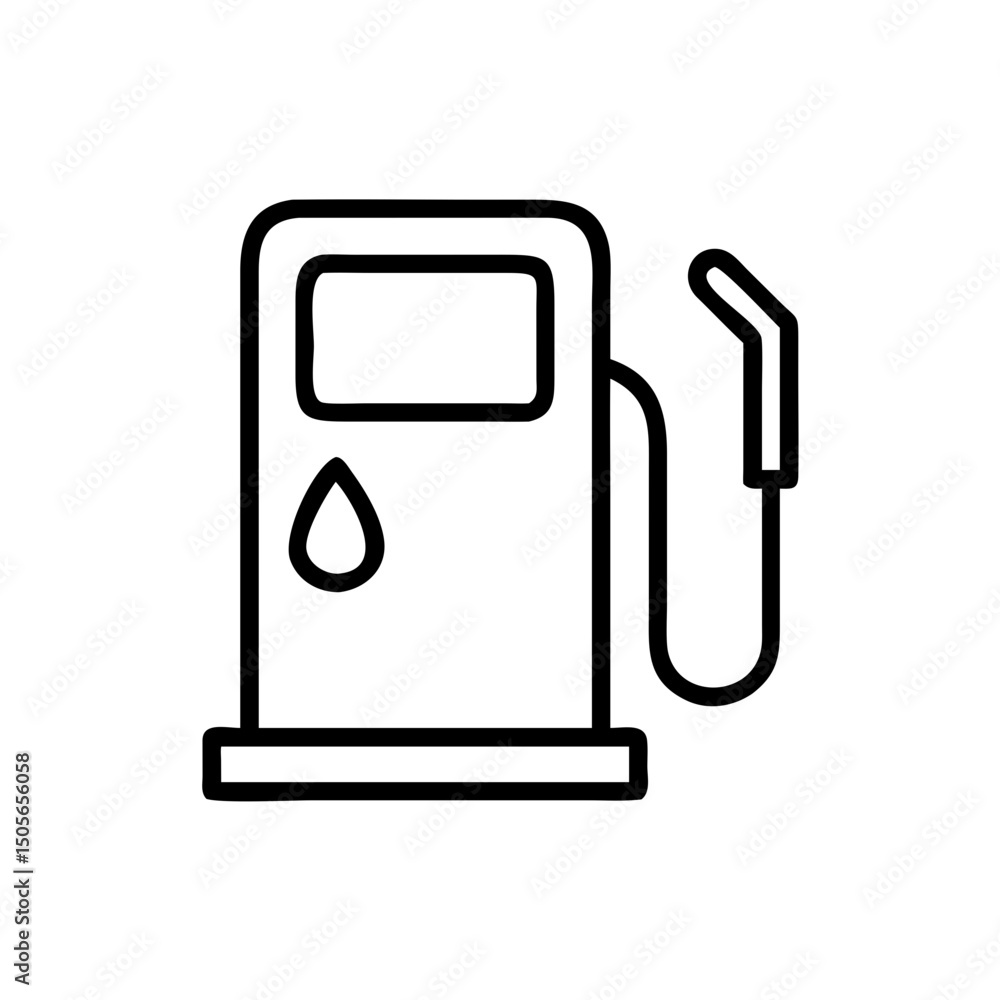 Poster gas station icon on transparent background for web and graphic design
