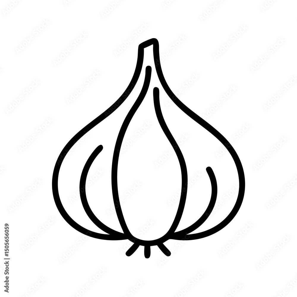 Poster garlic bulb icon on transparent background for web and graphic design