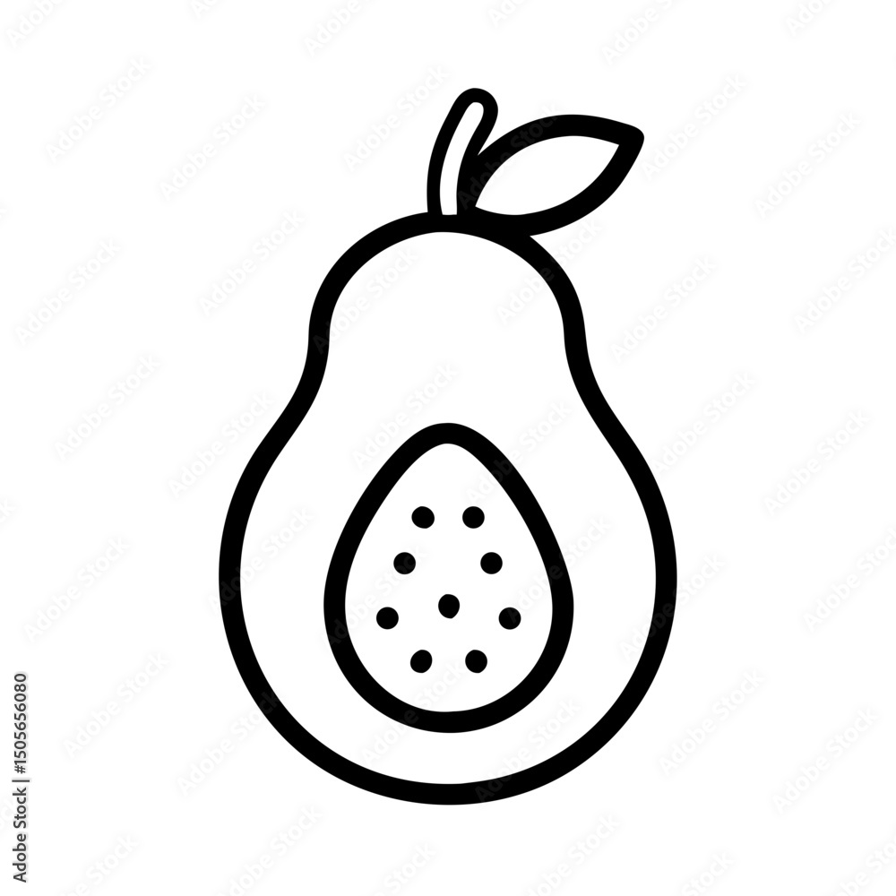 Poster guava icon on transparent background for web and graphic design