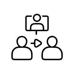 Group video call icon on transparent background for web and graphic design