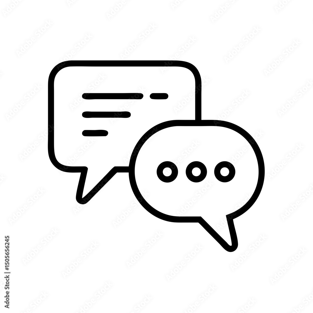 Poster messaging bubble icon on transparent background for web and graphic design