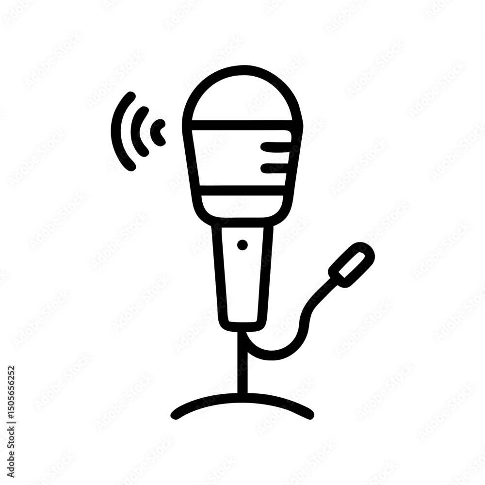 Poster microphone on air icon on transparent background for web and graphic design