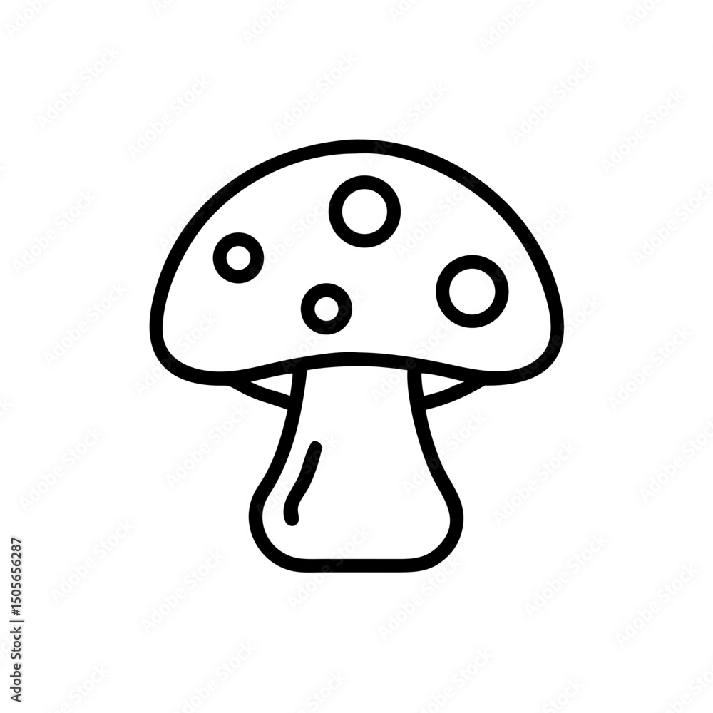 Poster mushroom icon on transparent background for web and graphic design