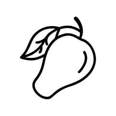 Mango icon on transparent background for web and graphic design