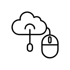 Mouse with cloud icon on transparent background for web and graphic design