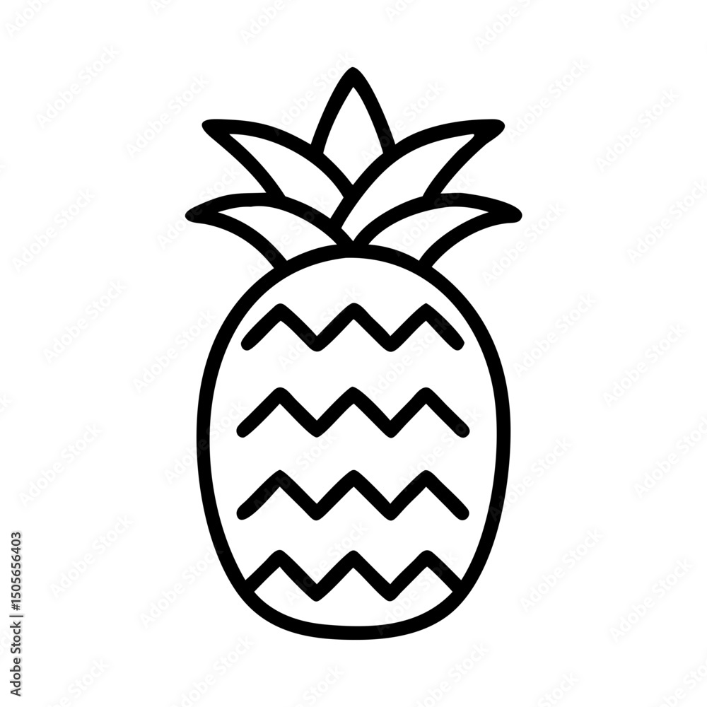 Poster pineapple icon on transparent background for web and graphic design