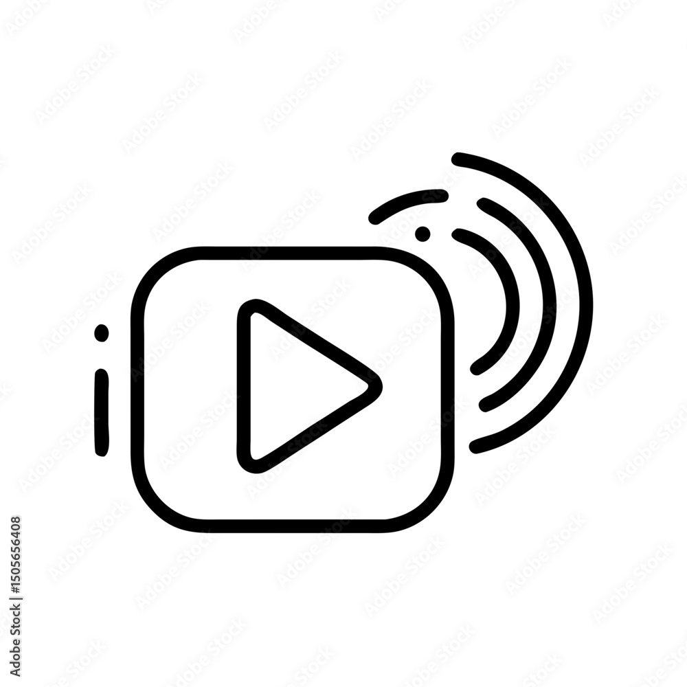 Poster play button podcast icon on transparent background for web and graphic design