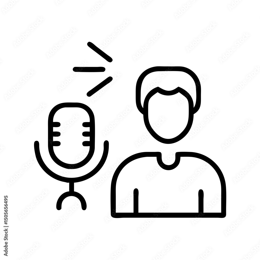 Poster podcast interview icon on transparent background for web and graphic design