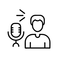 Podcast interview icon on transparent background for web and graphic design