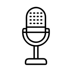 Podcast microphone icon on transparent background for web and graphic design