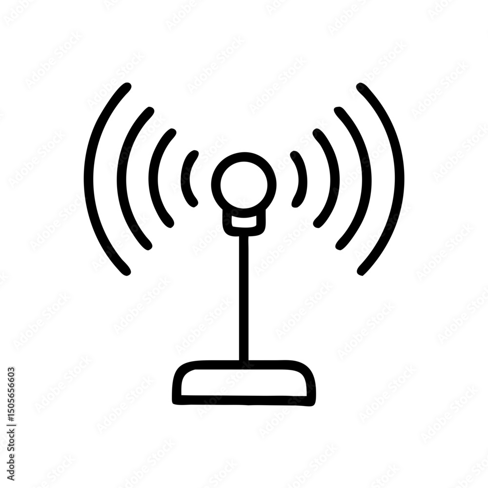 Poster radio broadcast icon on transparent background for web and graphic design