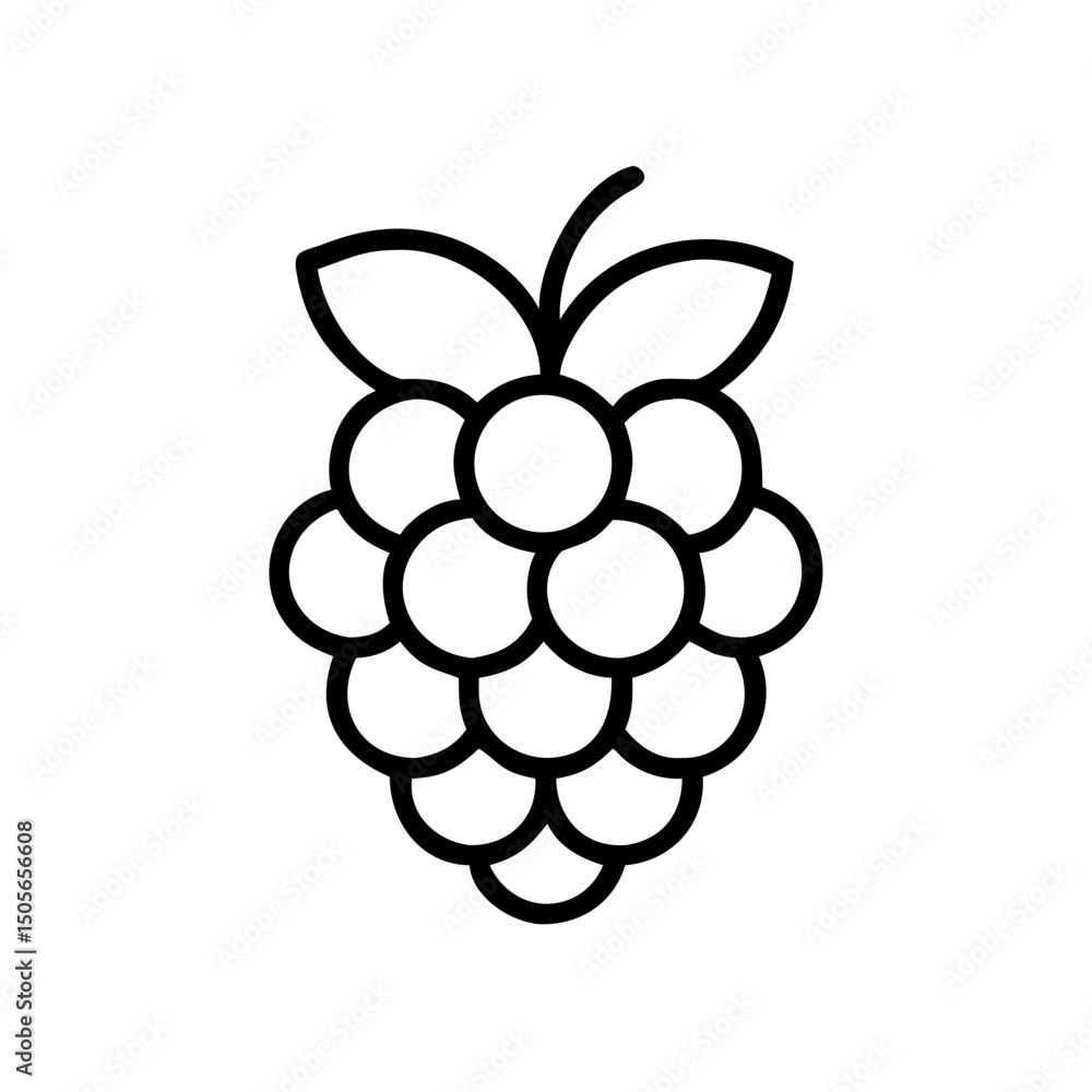 Poster raspberries icon on transparent background for web and graphic design