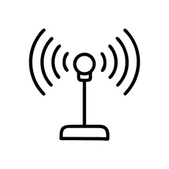 Radio broadcast icon on transparent background for web and graphic design
