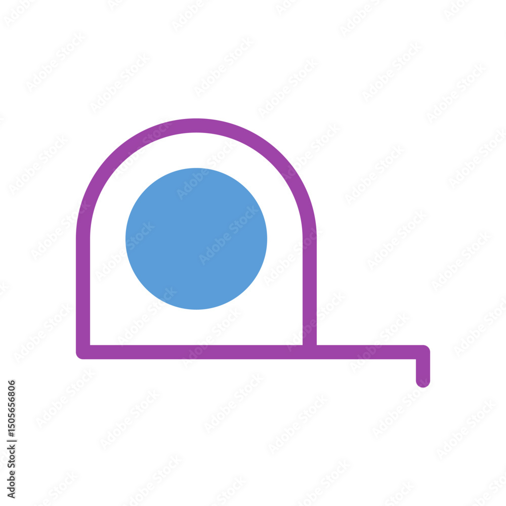 Poster isolated measuring tape icon with vibrant color palette for design projects