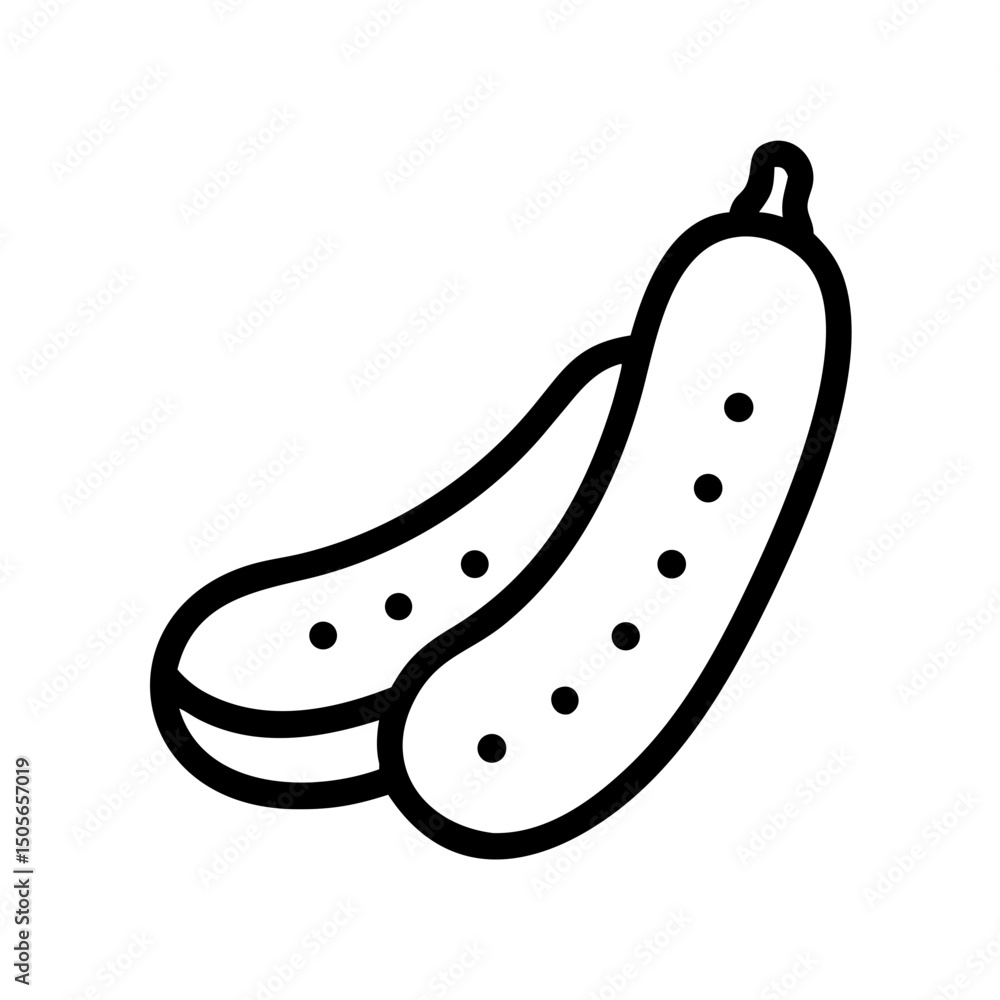Poster zucchini or cucumber icon on transparent background for web and graphic design