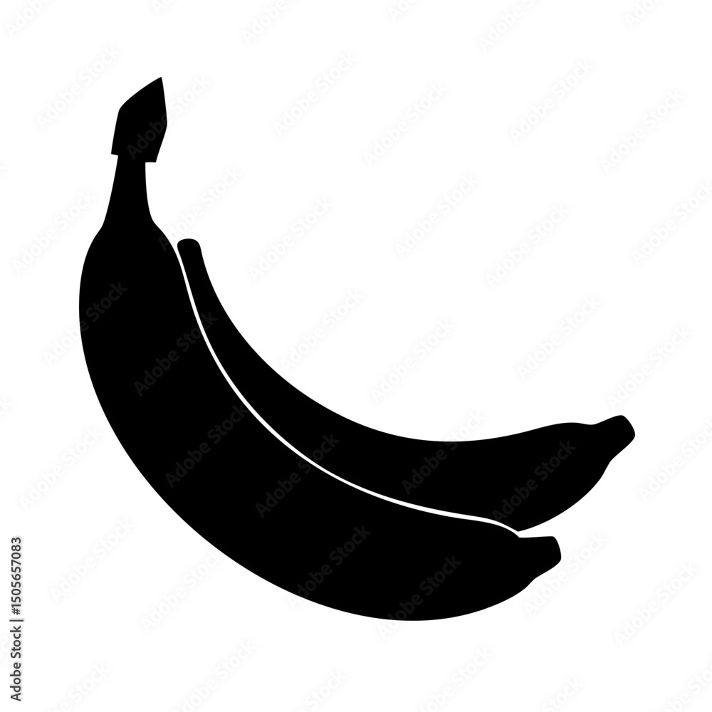 Poster silhouette banana icon on transparent background for web and graphic design